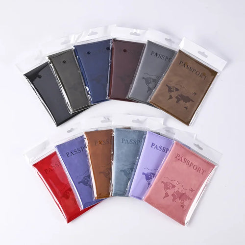 Colorful PU Passport Holder - Travel Passport Cover with ID & Card Slots